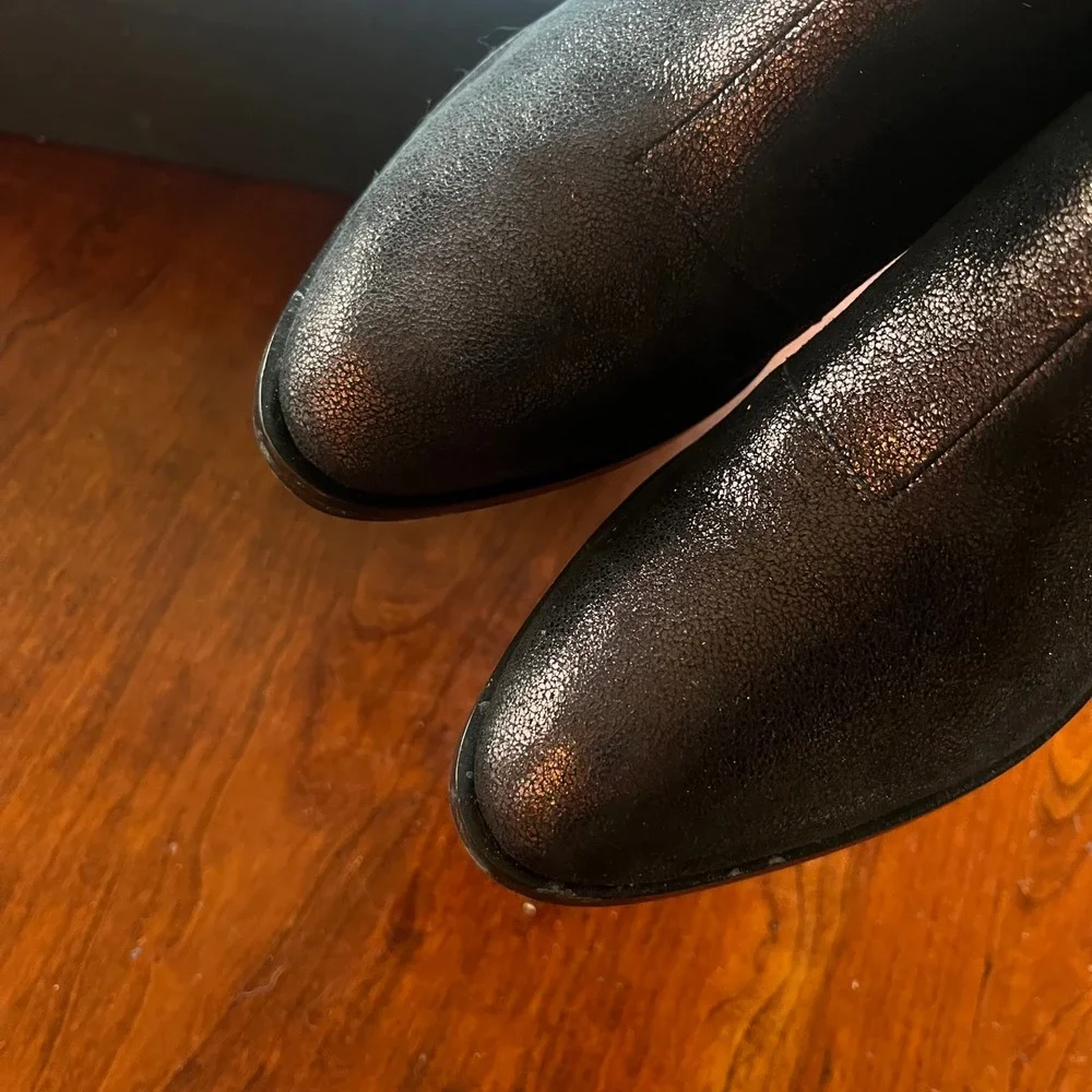 Rag & Bone Walker Boot Copper Metallic Crackle Leather Ankle Bootie EU 37 US‎ 7